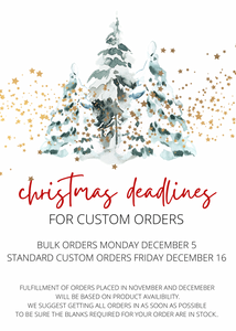 Christmas Order Deadlines