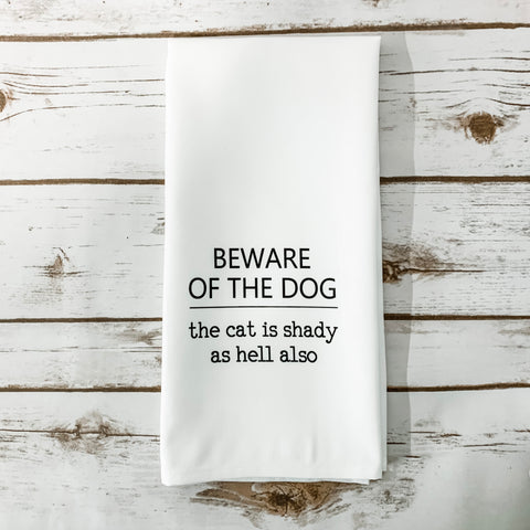 Beware Of The Dog Tea Towel