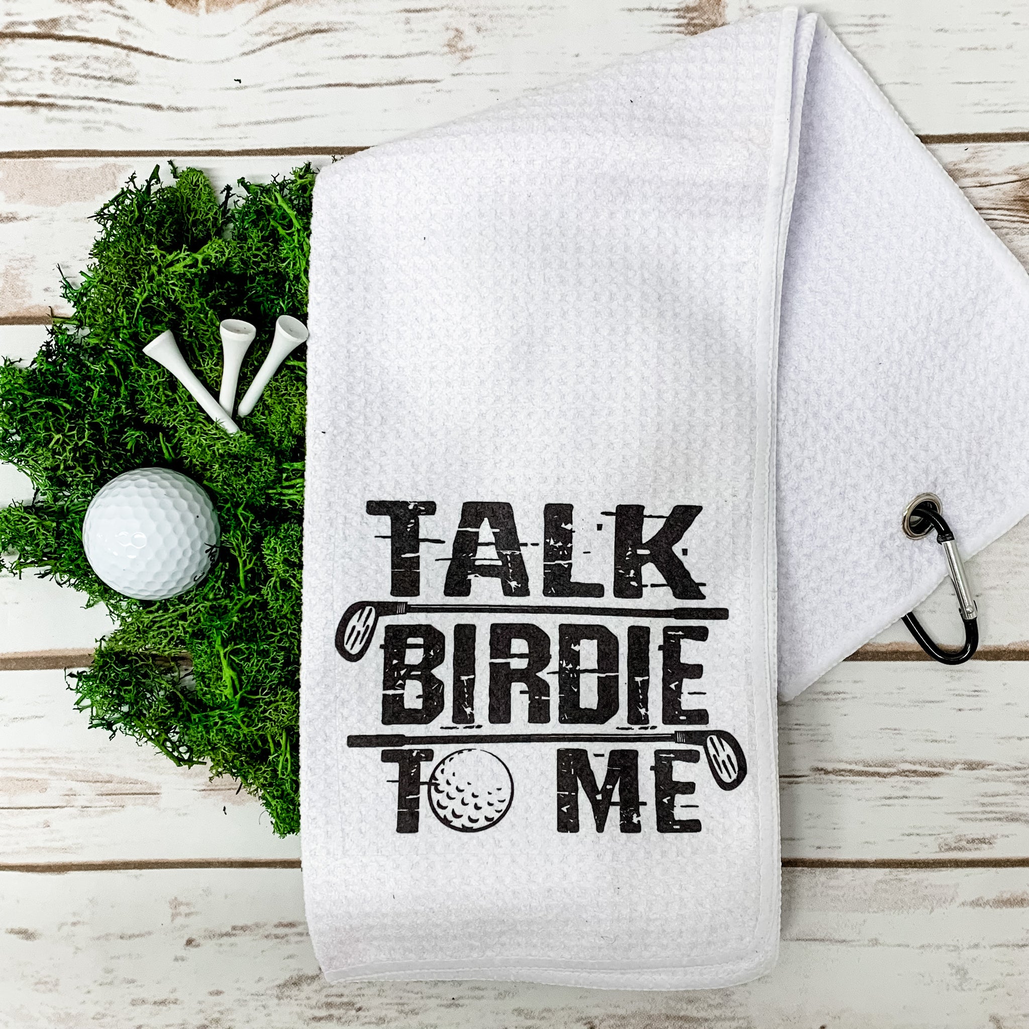 Talk Birdie To Me Golf Towel