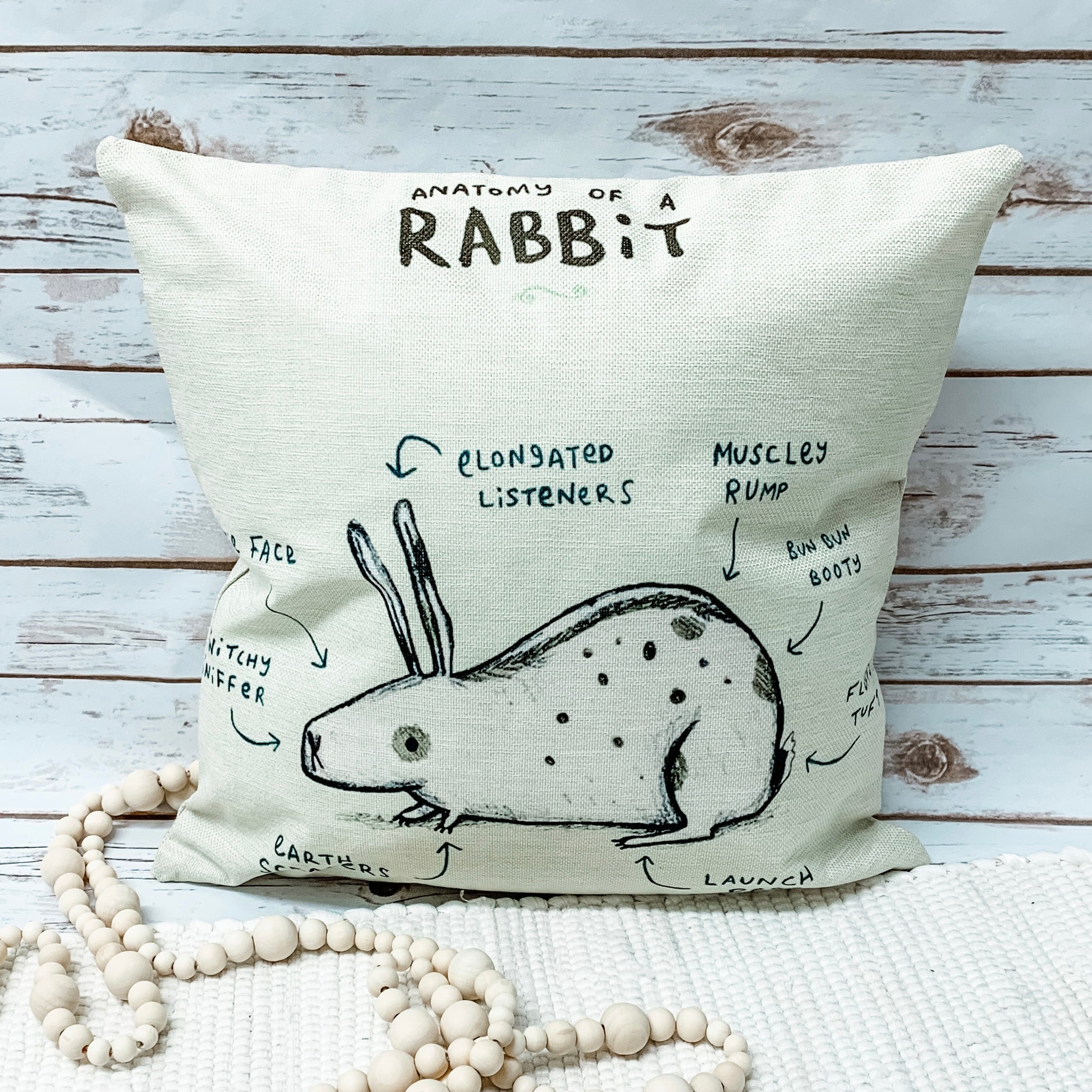 Cute Rabbit Anatomy Pillow