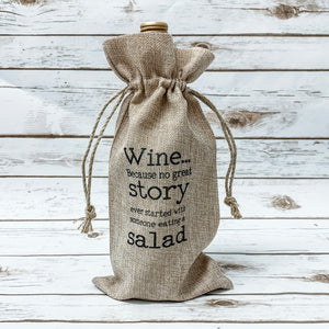 Wine Over Salad Bottle Bag