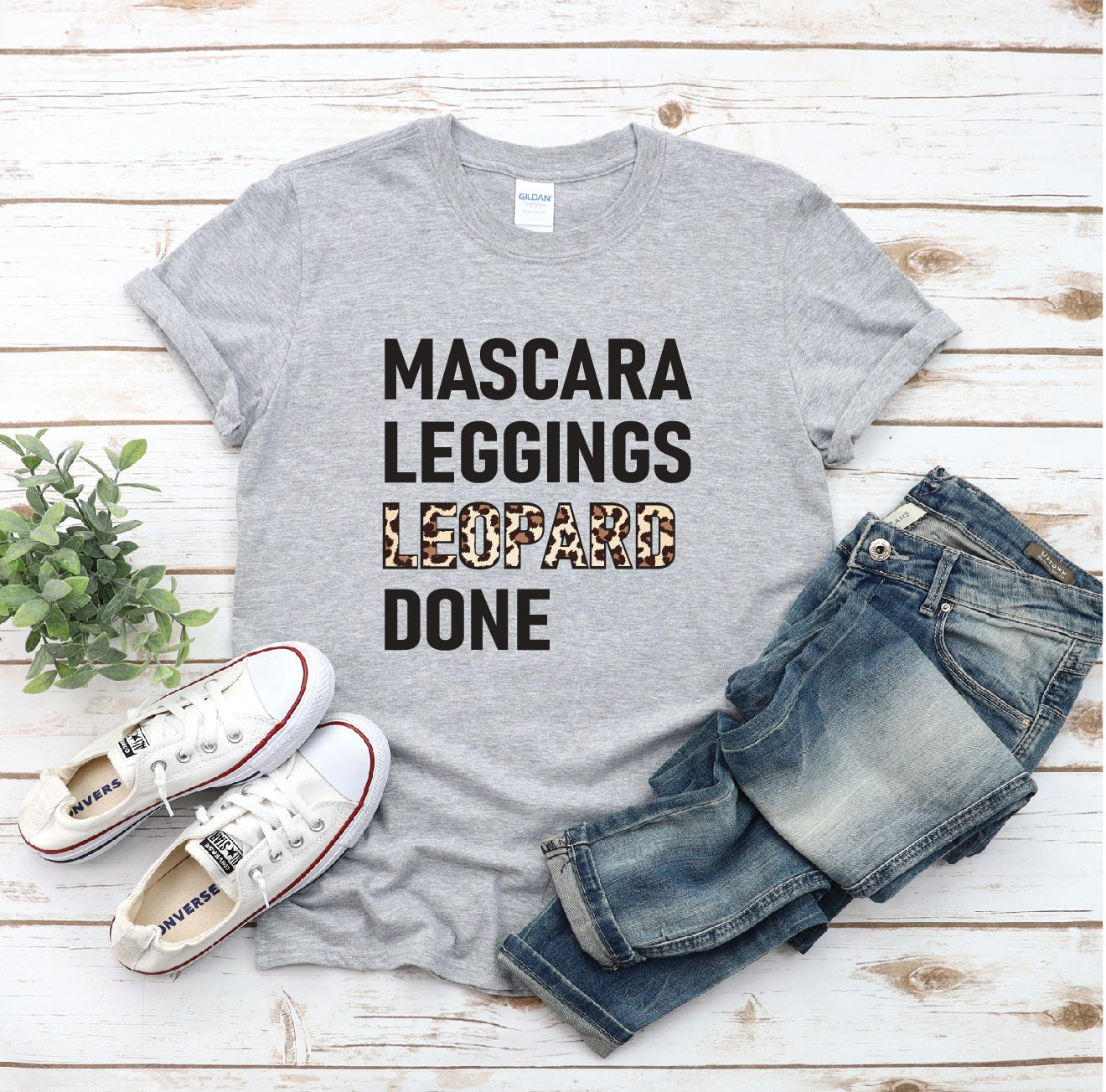 Mascara Leggings Leopard T-Shirt