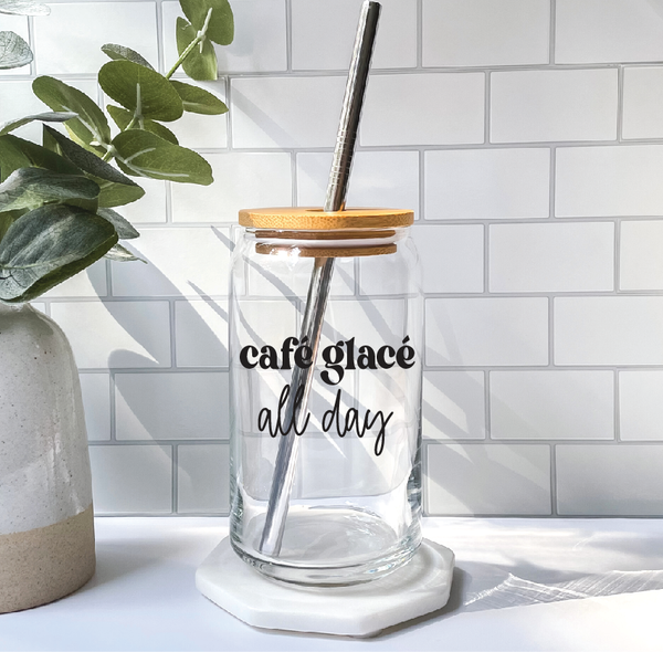Cafe Glace Glass With Bamboo Lid