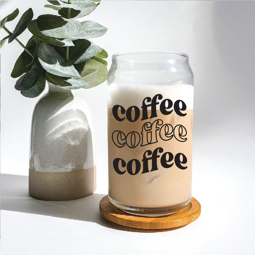 Iced Coffee Glass With Bamboo Lid
