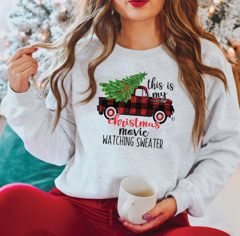 Christmas Movie Watching Crewneck Sweater (view for more colours)